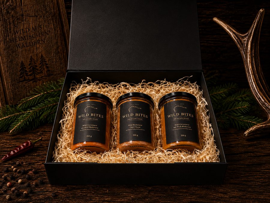 Wild Bites Geschenkbox mit 3 Gläsern