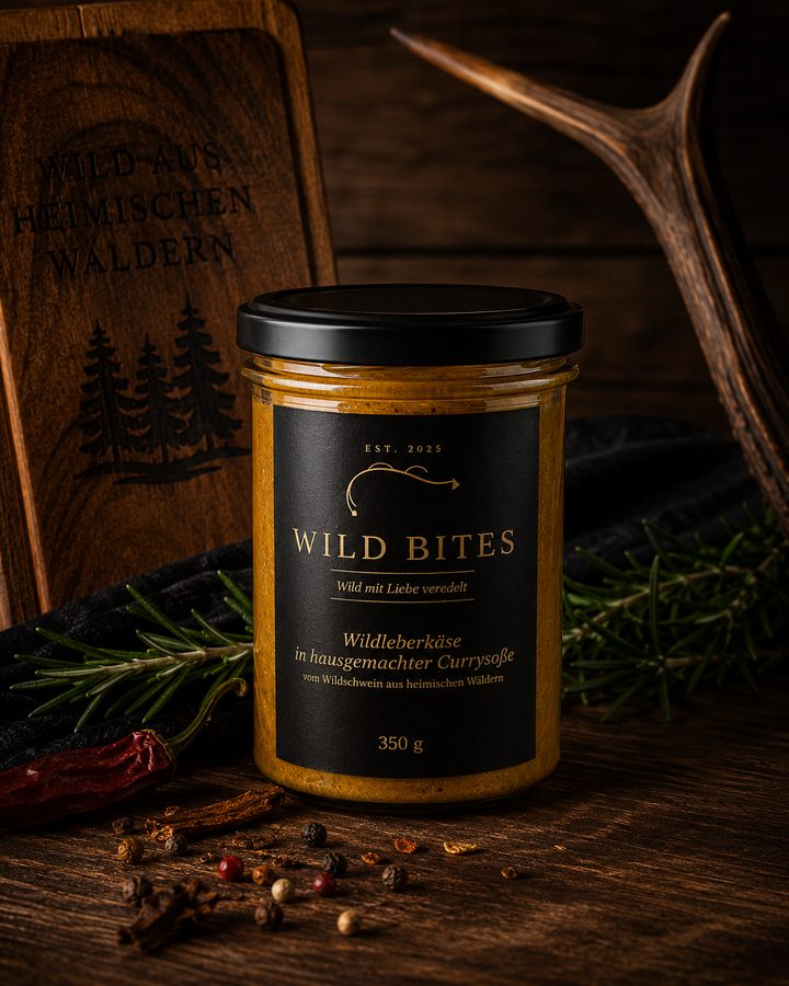 Wild Bites Wildleberkäse in Currysoße im Glas, 350 g